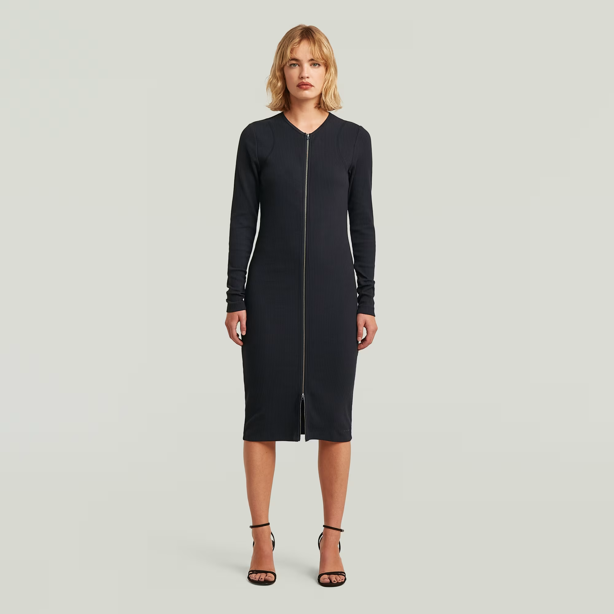 2 Way Slim Rib Dress - Dark blue - Women, Dresses, G-Star RAW catalog