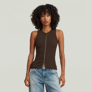 2 Way Slim Rib Tank - Brown - Women, T-Shirts, G-Star RAW catalog