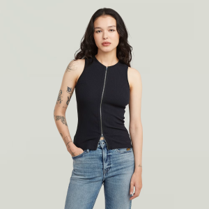 2 Way Slim Rib Tank - Dark blue - Women, T-Shirts, G-Star RAW catalog