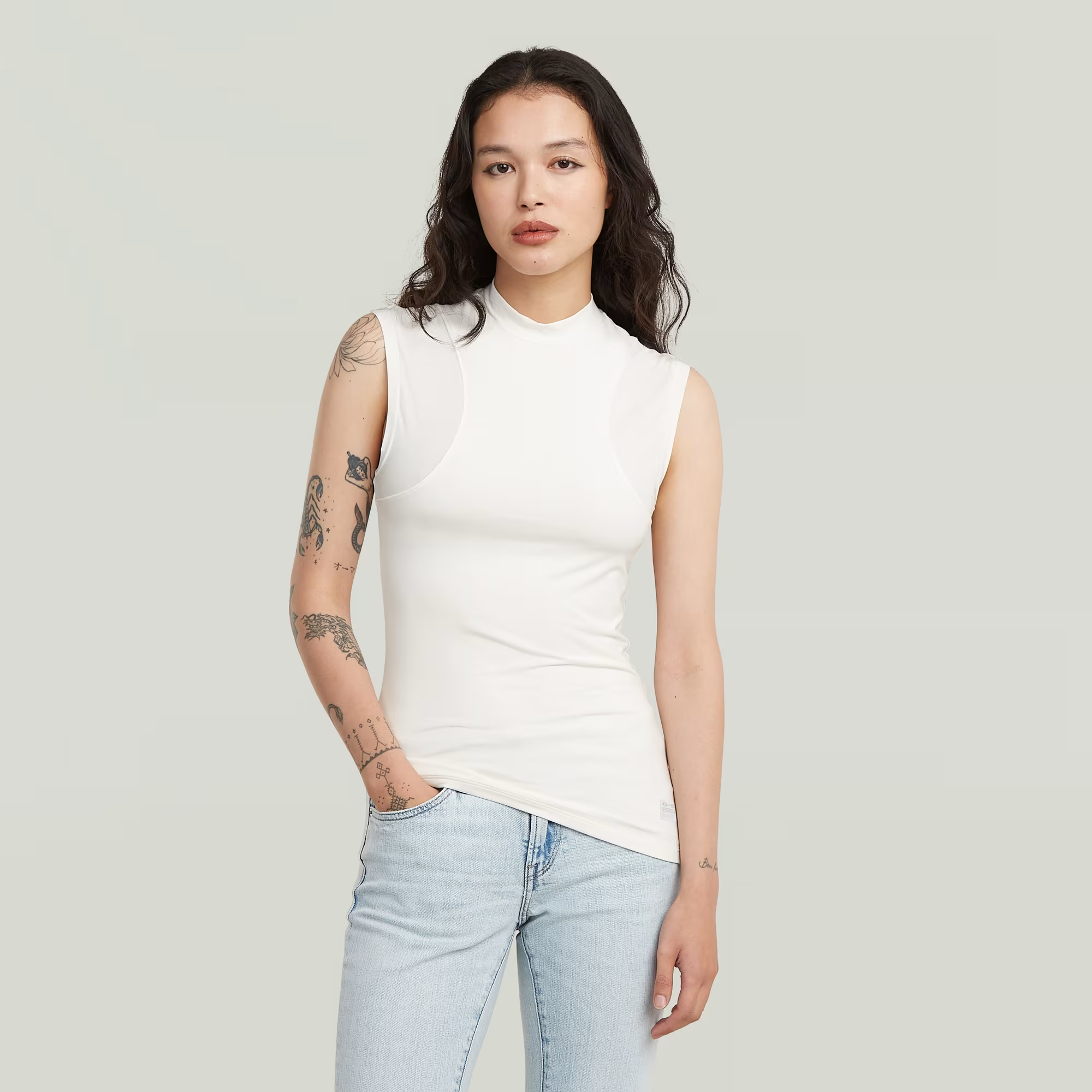 2nd Skin Mock T-Shirt - White - Women, T-Shirts, G-Star RAW catalog