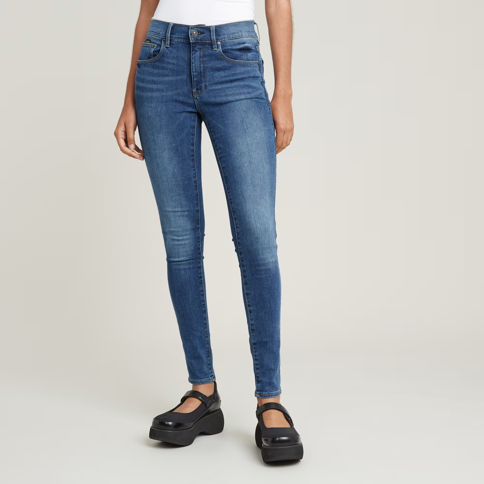 3301 Mid Skinny Jeans - Medium blue - Women, Jeans, G-Star RAW catalog