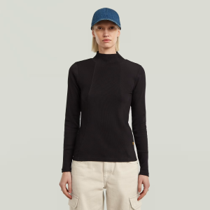 A-Line Slim Mock T-Shirt - Black - Women, T-Shirts, G-Star RAW catalog