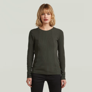 A Line Slim Rib T-Shirt - Grey - Women, T-Shirts, G-Star RAW catalog