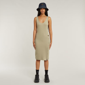 Asymmetric Zip Dress - Beige - Women, Dresses, G-Star RAW catalog
