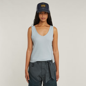 Asymmetrical Zip Slim Tank Top - Light blue - Women, T-Shirts, G-Star RAW catalog