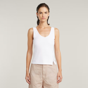 Asymmetrical Zip Slim Tank Top - White - Women, T-Shirts, G-Star RAW catalog