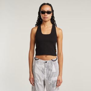 Back Snap Slim Cropped T-Shirt - Black - Women, T-Shirts, G-Star RAW catalog