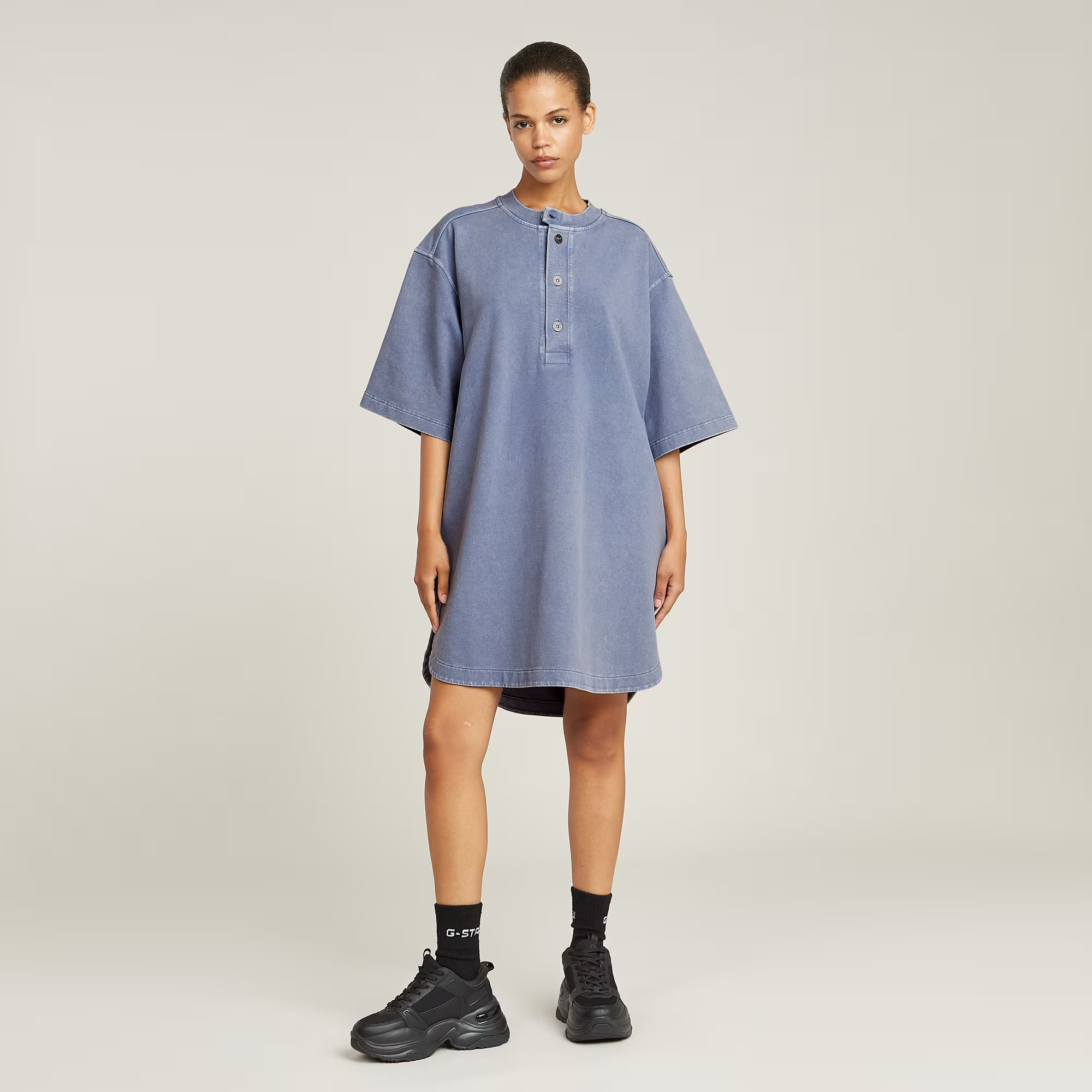 Balloon Loose Sweater Dress - Light blue - Women, Dresses, G-Star RAW catalog
