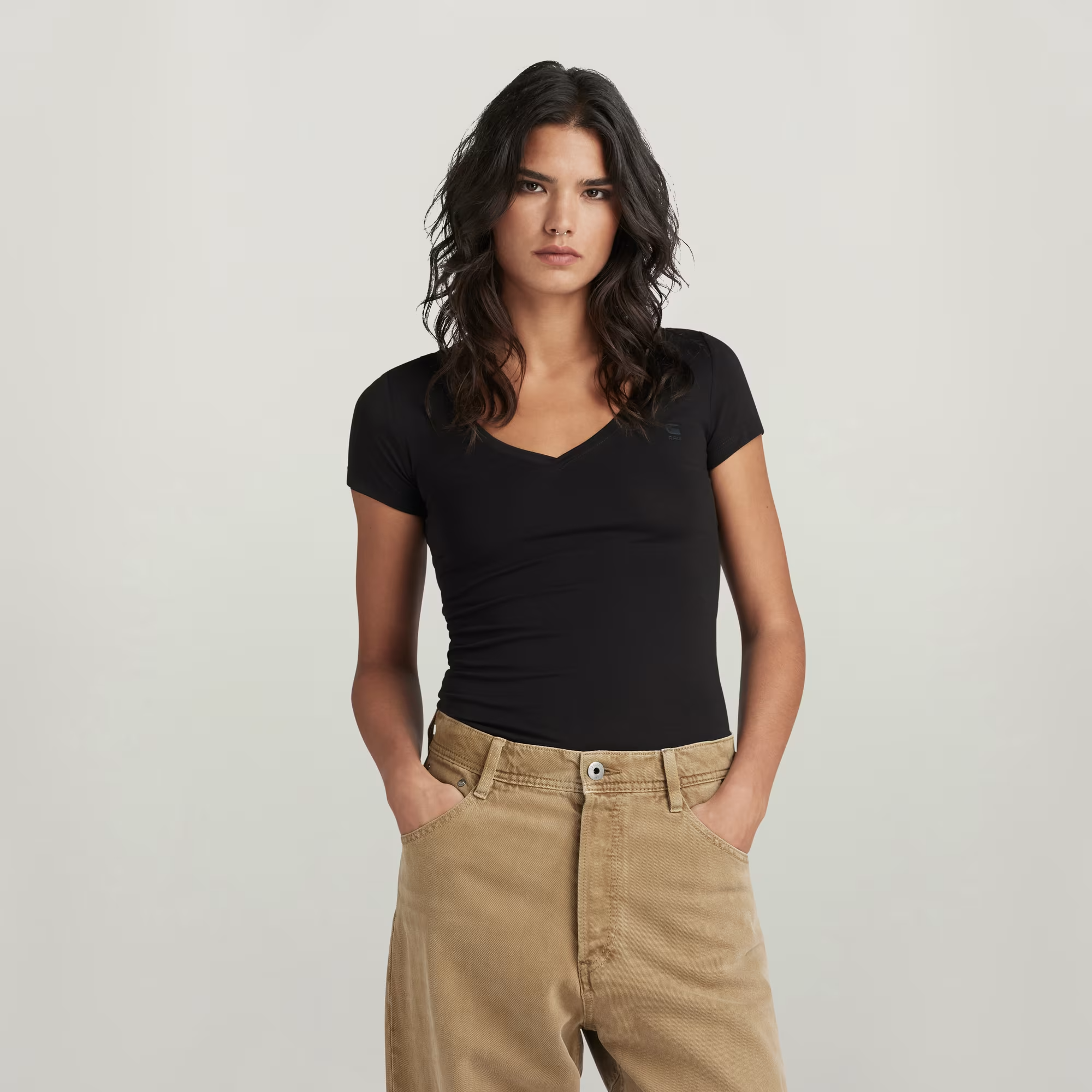 Base V-neck T-Shirt - Black - Women, T-Shirts, G-Star RAW catalog