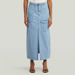 Belted Cargo Long Skirt - Light blue - Women, Skirts, G-Star RAW catalog
