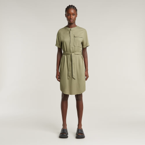 Belted Dress - Green - Women, Dresses, G-Star RAW catalog