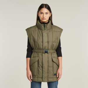 Belted Padded Vest - Green - Women, Jackets and Blazers, G-Star RAW catalog