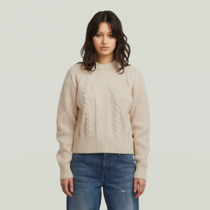 Big Cable Knit Pullover - White - Women, Knitwear, G-Star RAW catalog