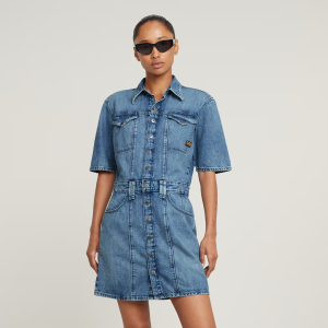 Biker Dress - Medium blue - Women, Dresses, G-Star RAW catalog