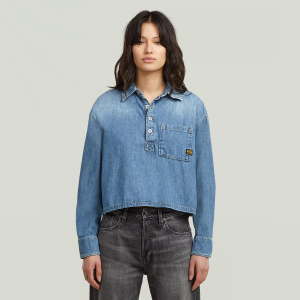 Boxy Day Shirt - Medium blue - Women, Shirts, G-Star RAW catalog