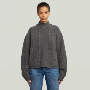 Cable Double Collar Knit - Multi color - Women, Knitwear, G-Star RAW catalog