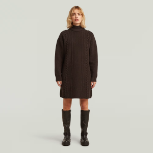 Cable Loose Knit Dress - Brown - Women, Dresses, G-Star RAW catalog