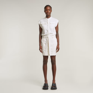 Cap Sleeve Pocket Dress - White - Women, Dresses, G-Star RAW catalog