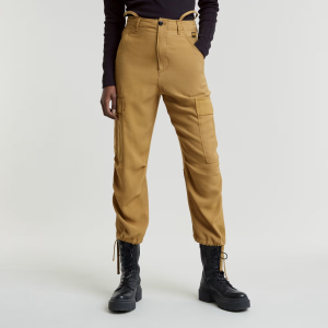 Cargo Cropped Drawcord Pants - Beige - Women, Pants, G-Star RAW catalog
