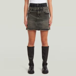 Carter Double Waistband Mini Skirt - Medium blue - Women, Skirts, G-Star RAW catalog