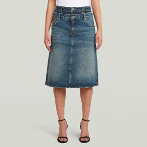 Carter Double Waistband Skirt - Medium blue - Women, Skirts, G-Star RAW catalog