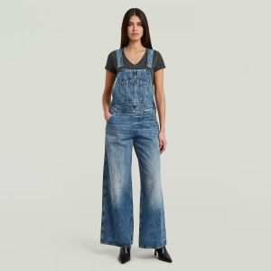 Cinch Dungaree Wide Jumpsuit - Dark blue - Women, Jumpsuits-Overalls, G-Star RAW catalog