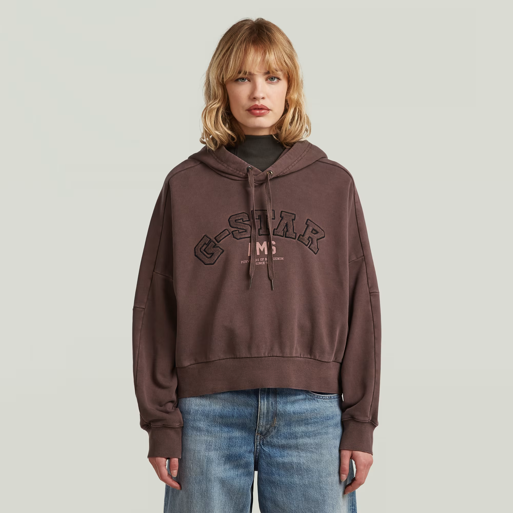 Collegic Hoodie Sweater - Brown - Women, Sweatshirts-Hoodies, G-Star RAW catalog