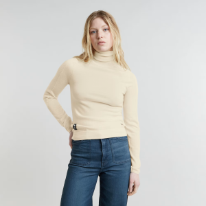 Core Slim Turtle Neck Knitted Sweater - White - Women, Knitwear, G-Star RAW catalog