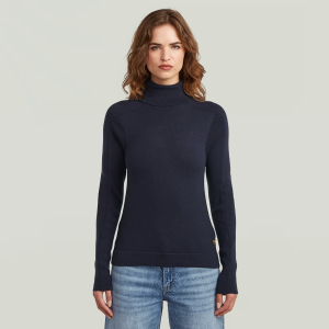 Core Turtle Slim Knit - Dark blue - Women, Knitwear, G-Star RAW catalog