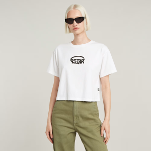 Cropped Logo Relaxed Top - White - Women, T-Shirts, G-Star RAW catalog