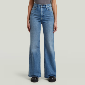 Deck Ultra High Wide Leg Jeans - Medium blue - Women, Jeans, G-Star RAW catalog