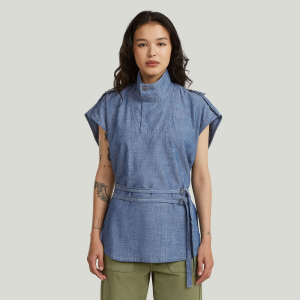 Double Belted Shirt - Dark blue - Women, Shirts, G-Star RAW catalog
