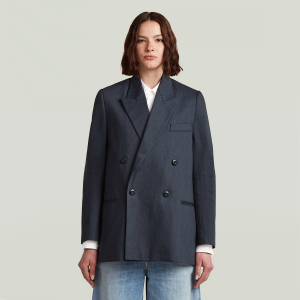 Double Breasted Blazer - Dark blue - Women, Jackets and Blazers, G-Star RAW catalog