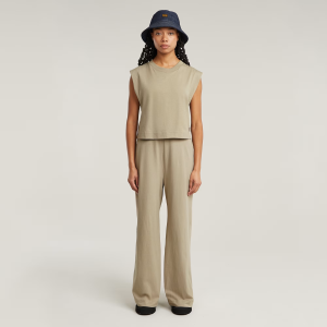 Double Layer Wide Leg Jumpsuit - Beige - Women, Jumpsuits-Overalls, G-Star RAW catalog