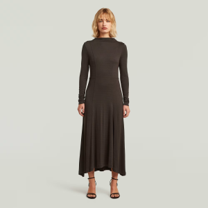 Drape Jersey Dress - Brown - Women, Dresses, G-Star RAW catalog