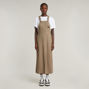Dungaree Dress - Beige - Women, Dresses, G-Star RAW catalog