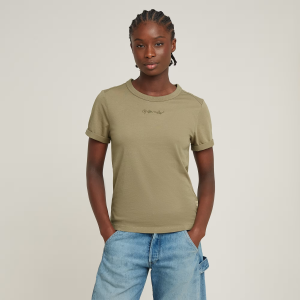 Embro G-Script Logo Top - Green - Women, T-Shirts, G-Star RAW catalog