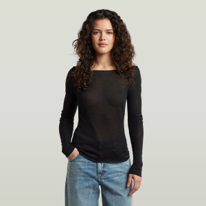 Engineered Sheer Slim Knit - Black - Women, Knitwear, G-Star RAW catalog
