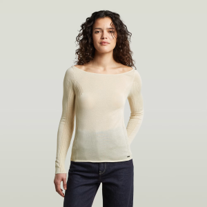 Engineered Sheer Slim Knit - White - Women, Knitwear, G-Star RAW catalog