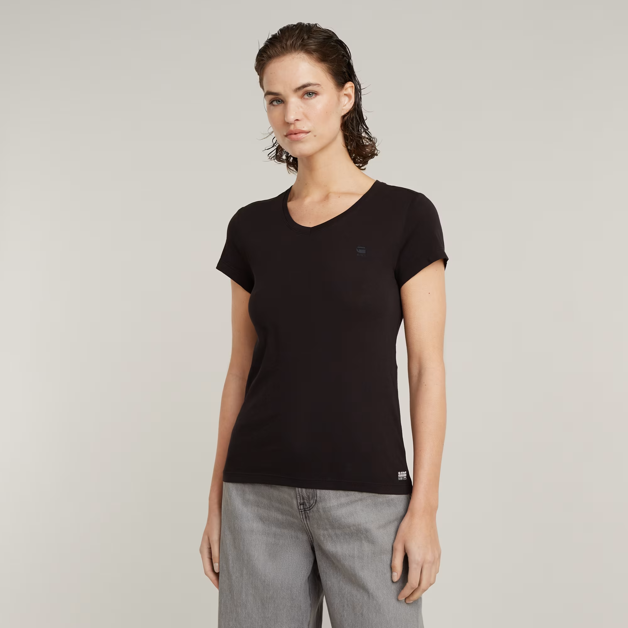 Eyben Slim V-Neck Top 2.0 - Black - Women, T-Shirts, G-Star RAW catalog
