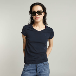 Eyben Slim V-Neck Top 2.0 - Dark blue - Women, T-Shirts, G-Star RAW catalog