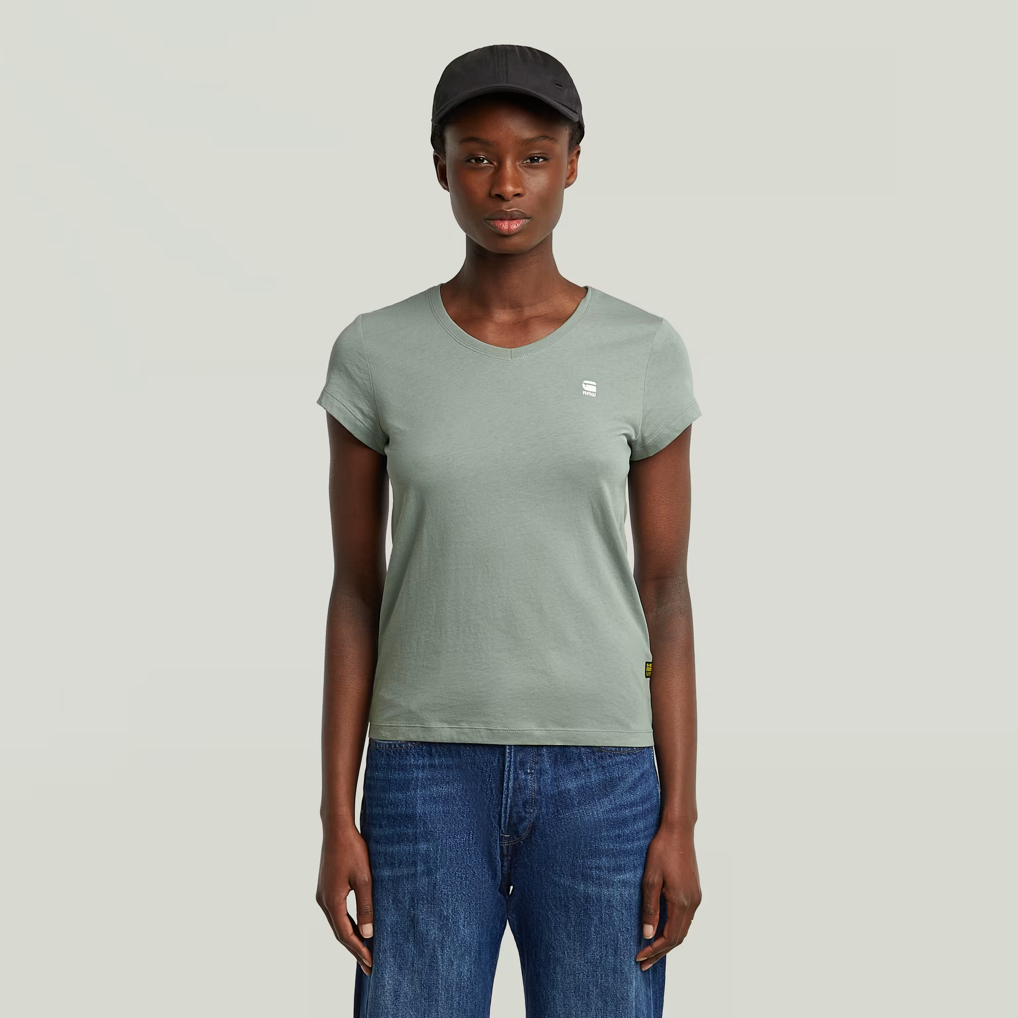 Eyben Slim V-Neck Top 2.0 - Light blue - Women, T-Shirts, G-Star RAW catalog