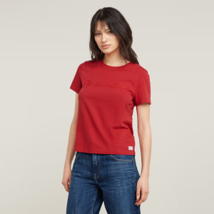 G-Script Shiny Top - Red - Women, T-Shirts, G-Star RAW catalog