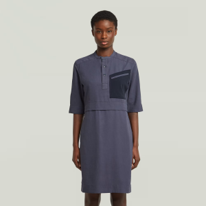 Half Placket Shirt Dress - Dark blue - Women, Dresses, G-Star RAW catalog