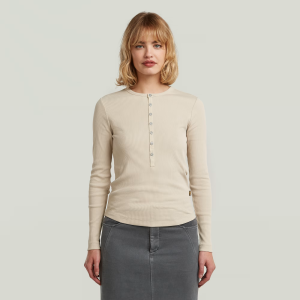 Henley Slim T-Shirt - Beige - Women, T-Shirts, G-Star RAW catalog