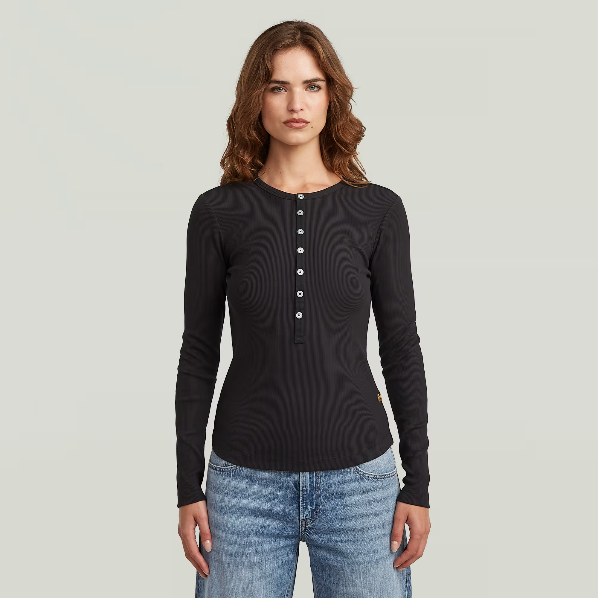 Henley Slim T-Shirt - Black - Women, T-Shirts, G-Star RAW catalog
