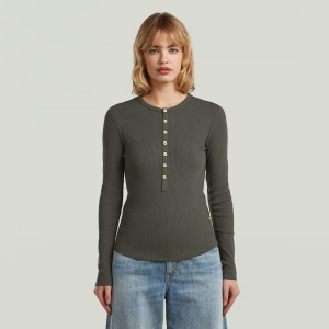 Henley Slim T-Shirt - Grey - Women, T-Shirts, G-Star RAW catalog