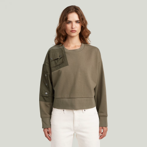 Heritage Hardware Loose Cropped Sweater - Brown - Women, Sweatshirts-Hoodies, G-Star RAW catalog