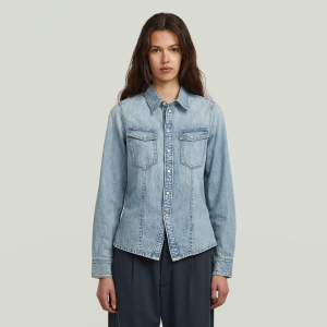 Kick Slim Shirt - sun faded pacific blue - Women, Shirts, G-Star RAW catalog