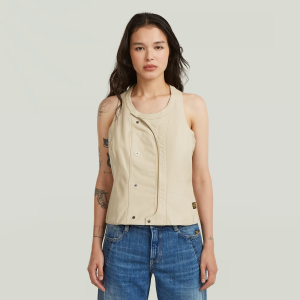 Leather Waistcoat - Beige - Women, Jackets and Blazers, G-Star RAW catalog